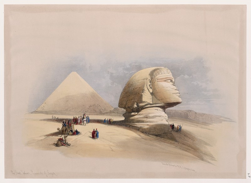 The Great Sphinx, Pyramids of Gezeeh. (1846-1849) reproduction of painting by David Roberts. ALL GICLEE PRINTS