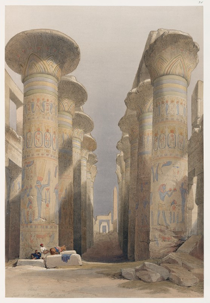 David Roberts reprodukcija Thebes. Great Hall at Karnak. Nov. 28, 1838. (1846-1849), VISOS REPRODUKCIJOS , paveikslai, reprod...