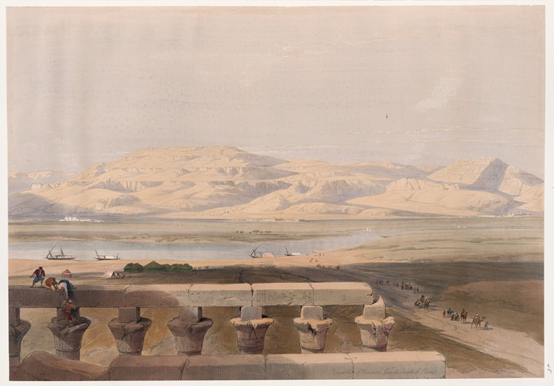 Libyan chain of mountains, from the Temple of Luxor. (1846-1849) reproduction of painting by David Roberts. ALL GICLEE PRINTS