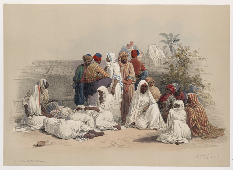 In the slave market at Cairo. (1846-1849) reproduction of painting by David Roberts. ALL GICLEE PRINTS