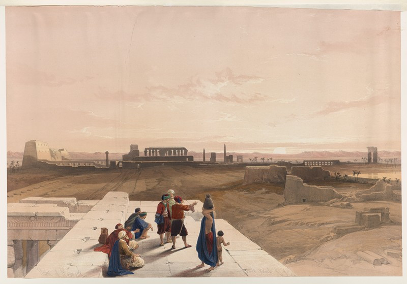 Ruins of Karnack [Karnak]. (1846-1849) reproduction of painting by David Roberts. ALL GICLEE PRINTS