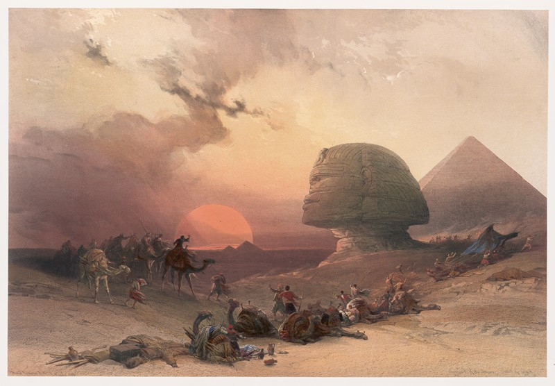 Approach of the simoom. Desert of Gizeh. (1846-1849) reproduction of painting by David Roberts. ALL GICLEE PRINTS