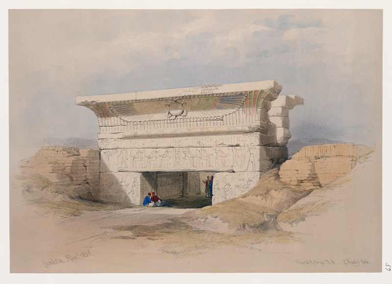 Dendera [Dandara]. Dec. 1838. (1846-1849) reproduction of painting by David Roberts. ALL GICLEE PRINTS