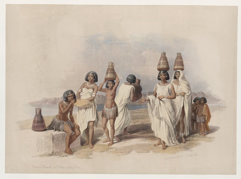 David Roberts reprodukcija Nubian women at Kortie, on the Nile. (1846-1849), VISOS REPRODUKCIJOS , paveikslai, reprodukcijos ...