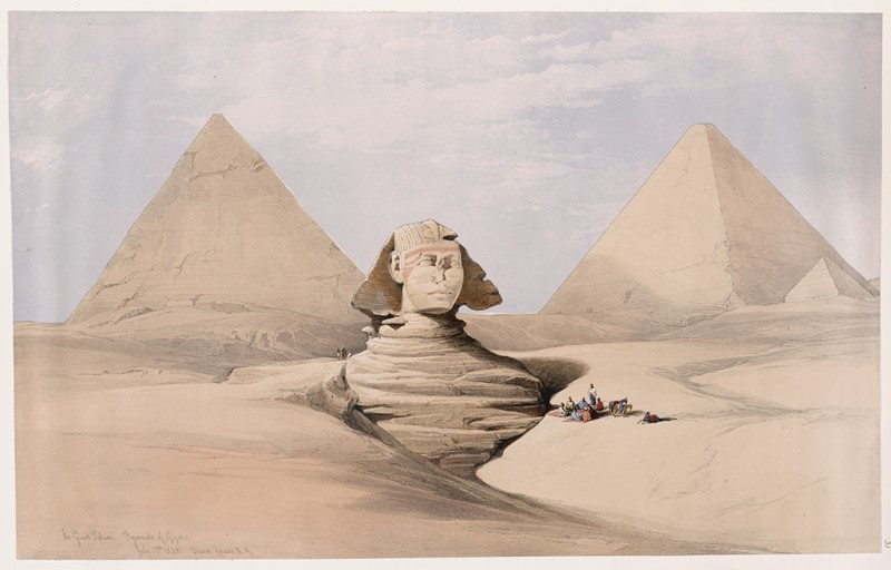 The Great Sphinx, Pyramids of Gizeh [Giza]. July 17th, 1839. (1846-1849) reproduction of painting by David Roberts. ALL GICLE...