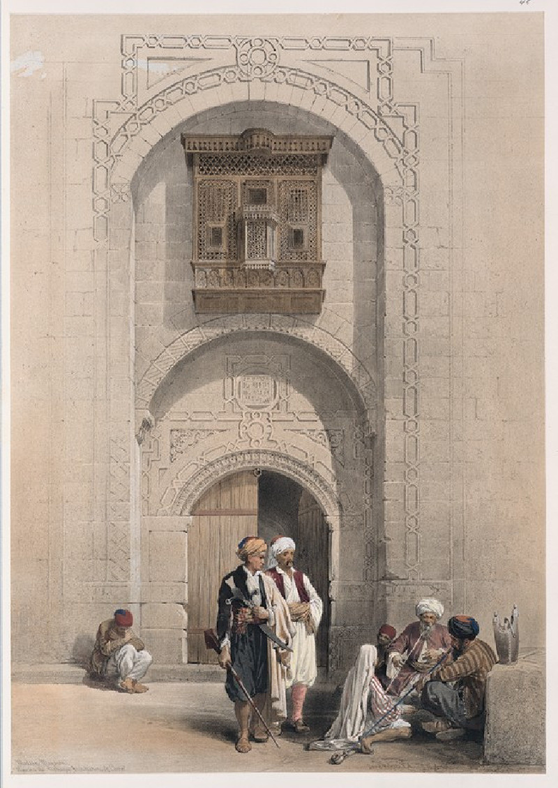 Modern mansion, showing the arabesque architecture of Cairo. (1846-1849) reproduction of painting by David Roberts. ALL GICLE...