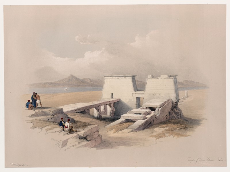 Temple of Wady Saboua [Wadi al-Sabua], Nubia. (1846-1849) reproduction of painting by David Roberts. ALL GICLEE PRINTS