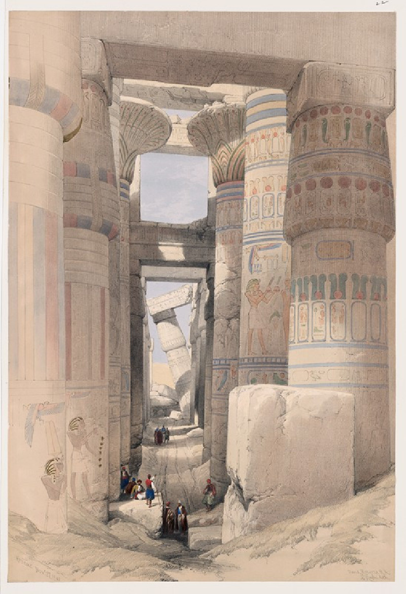 Karnac [Karnak]. Nov. 27, 1838. (1846-1849) reproduction of painting by David Roberts. ALL GICLEE PRINTS