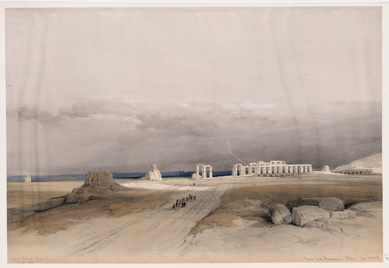 Ruins of the Memnonium, Thebes. Dec. 5th, 1838. (1846-1849) reproduction of painting by David Roberts. ALL GICLEE PRINTS