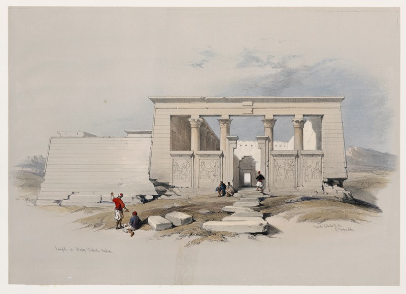 Temple at Wady Dabod [Wadi Dâbûd], Nubia. (1846-1849) reproduction of painting by David Roberts. ALL GICLEE PRINTS