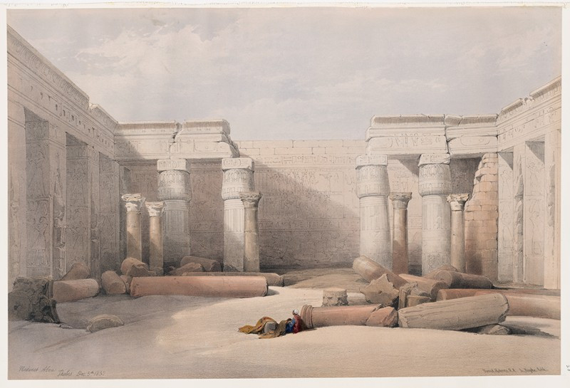 David Roberts reprodukcija Medinet Abou [Medinet Habu], Thebes. Dec. 5th, 1832. (1846-1849), VISOS REPRODUKCIJOS , paveikslai...