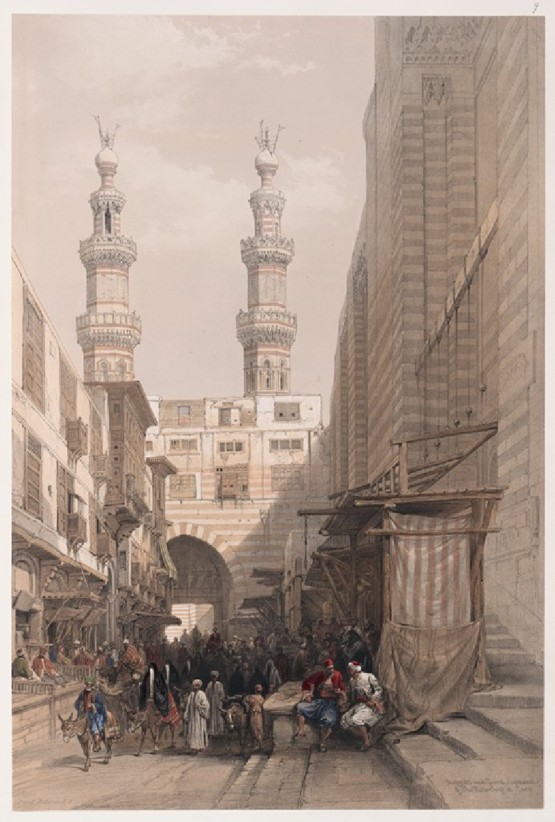 David Roberts reprodukcija Minarets and grand entrance of the Metwaleys at Cairo. (1846-1849), VISOS REPRODUKCIJOS , paveiksl...