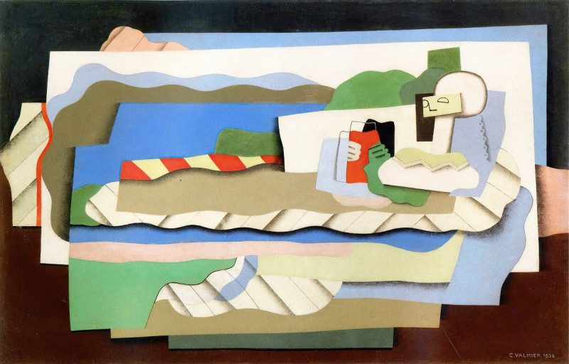 Reclining girl (1926) reproduction of painting by Georges Valmier. ALL GICLEE PRINTS