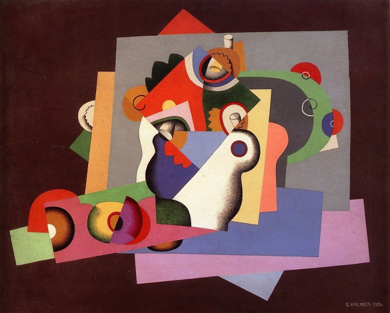 Composition with flowers (1924) reproduction of painting by Georges Valmier. ALL GICLEE PRINTS