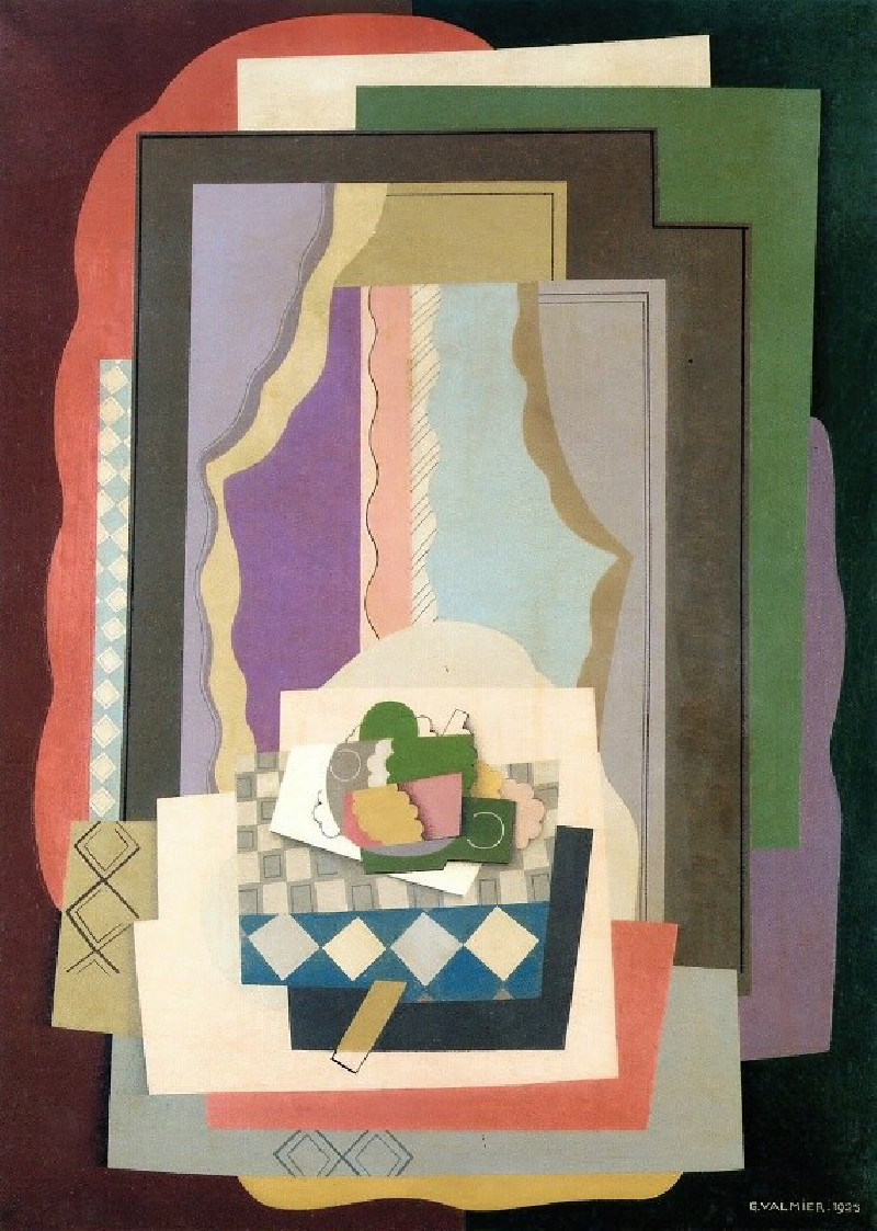 Georges Valmier reprodukcija still life in front of the window (1925), Natiurmortas , paveikslai, reprodukcijos internetu