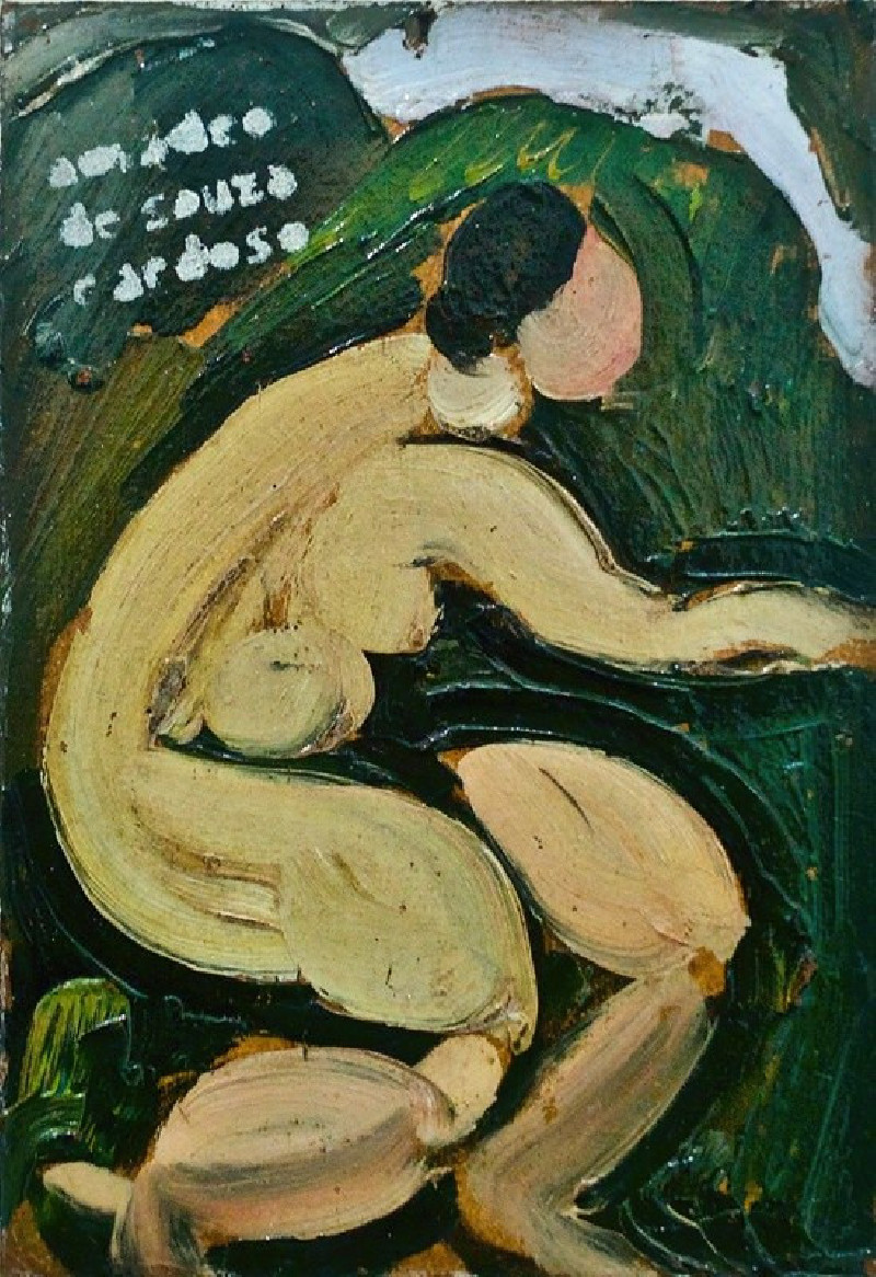 Amadeo de Souza-Cardoso reprodukcija At Fresh Air Nude (c.1914), Aktas , paveikslai, reprodukcijos internetu