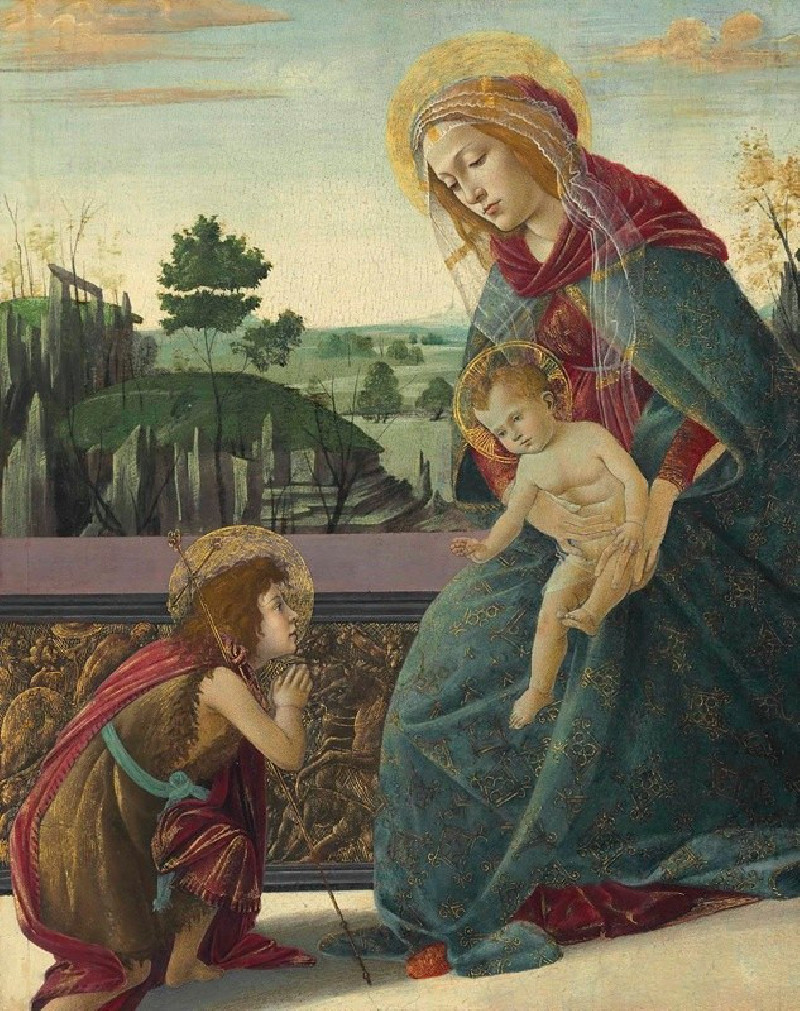 Madonna and Child with Young Saint John the Baptist reproduction of painting by Sandro Botticelli. ALL GICLEE PRINTS