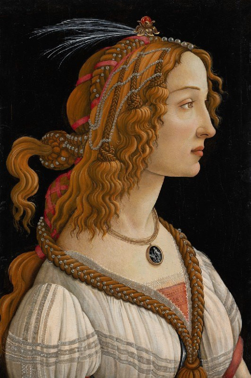 Sandro Botticelli reprodukcija Portrait of Simonetta Vespucci as Nymph (ca. 1480), VISOS REPRODUKCIJOS , paveikslai, reproduk...