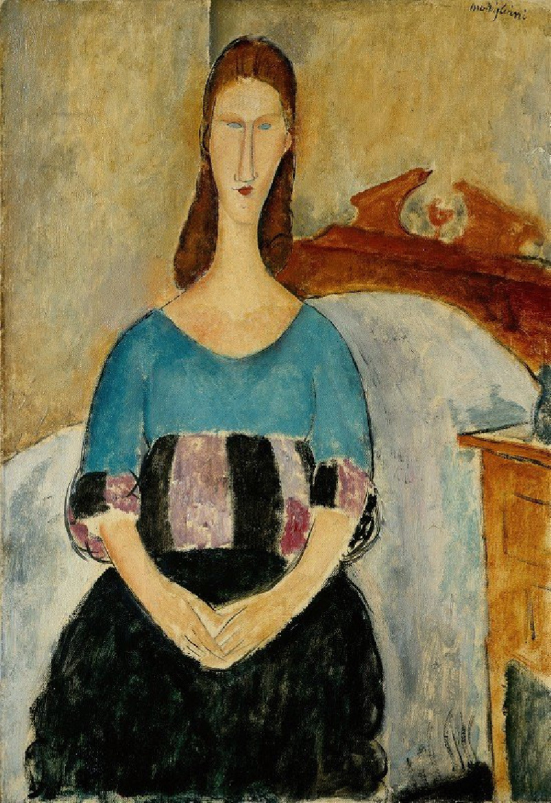 Portrait of Jeanne Hebuterne, Seated (1918) reproduction of painting by Amedeo Modigliani. ALL GICLEE PRINTS