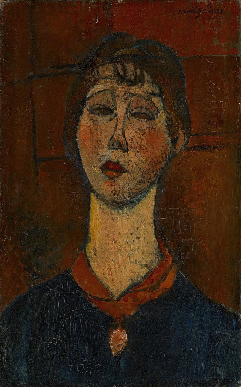 Amedeo Modigliani reprodukcija Portrait Of Madame Dorival (1916), VISOS REPRODUKCIJOS , paveikslai, reprodukcijos internetu