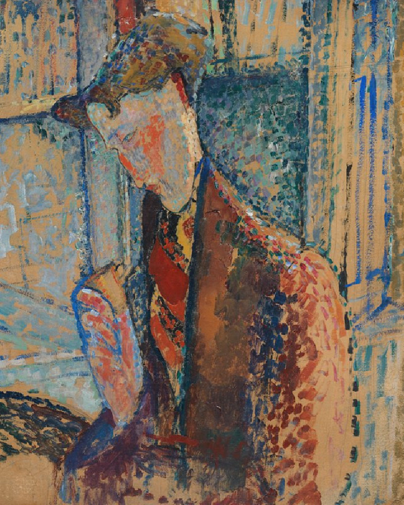 Reverie (Study for the Portrait of Frank Burty Haviland) (1914) reproduction of painting by Amedeo Modigliani. ALL GICLEE PRINTS