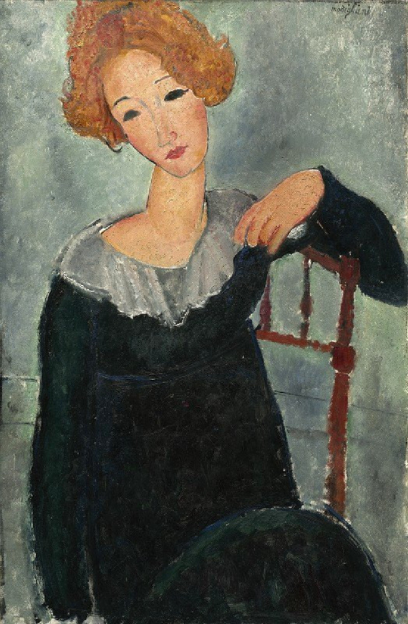 Woman with Red Hair (1917) reproduction of painting by Amedeo Modigliani. ALL GICLEE PRINTS