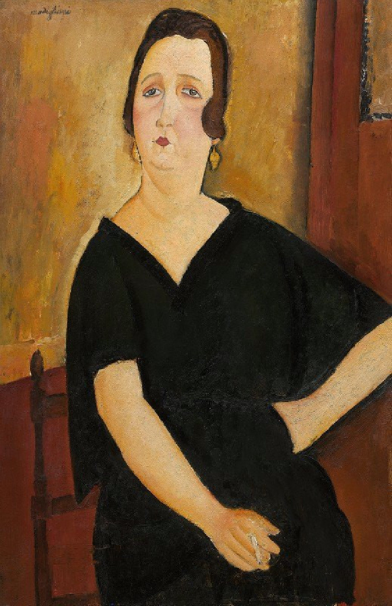 Madame Amédée (Woman with Cigarette) (1918) reproduction of painting by Amedeo Modigliani. ALL GICLEE PRINTS