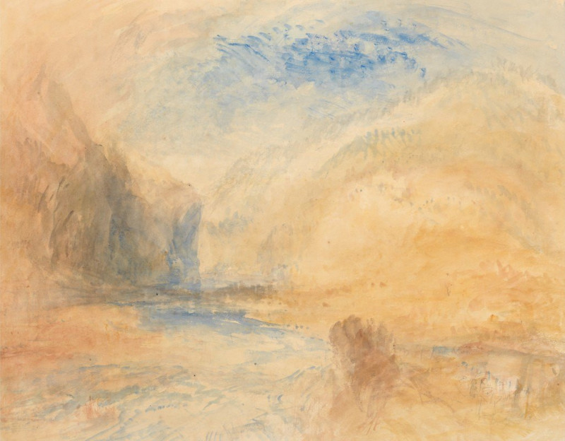 Joseph Mallord William Turner reprodukcija Mountain Landscape with Lake (ca. 1842), VISOS REPRODUKCIJOS , paveikslai, reprodu...