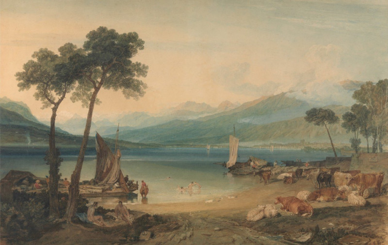 Lake Geneva and Mount Blanc (1802 to 1805) reproduction of painting by Joseph Mallord William Turner. ALL GICLEE PRINTS