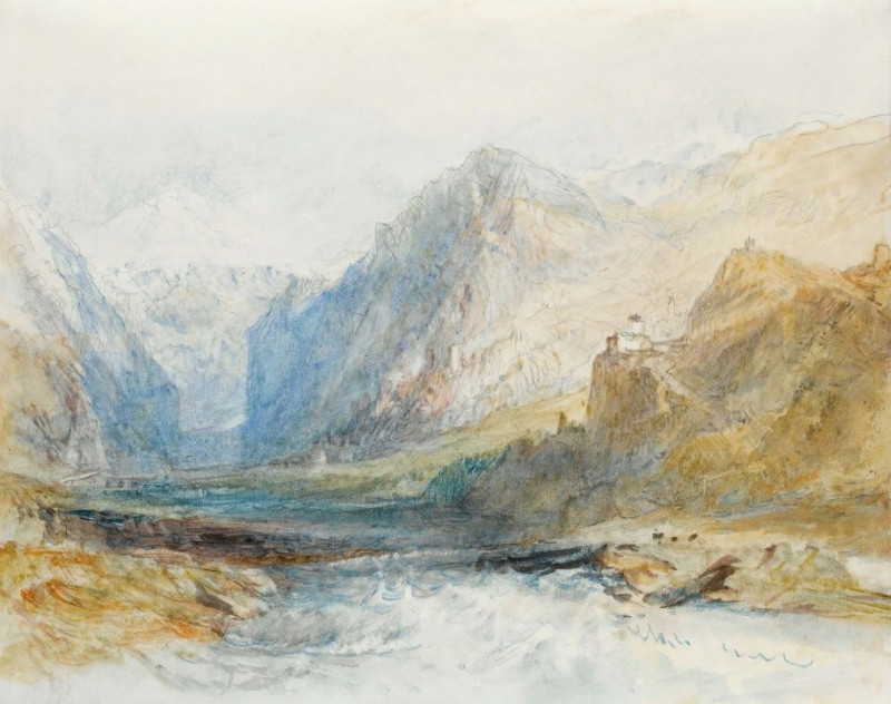 Joseph Mallord William Turner reprodukcija The Domleschg Valley, Looking North To The Gorge At Rothenbrünnen (1840), VISOS RE...