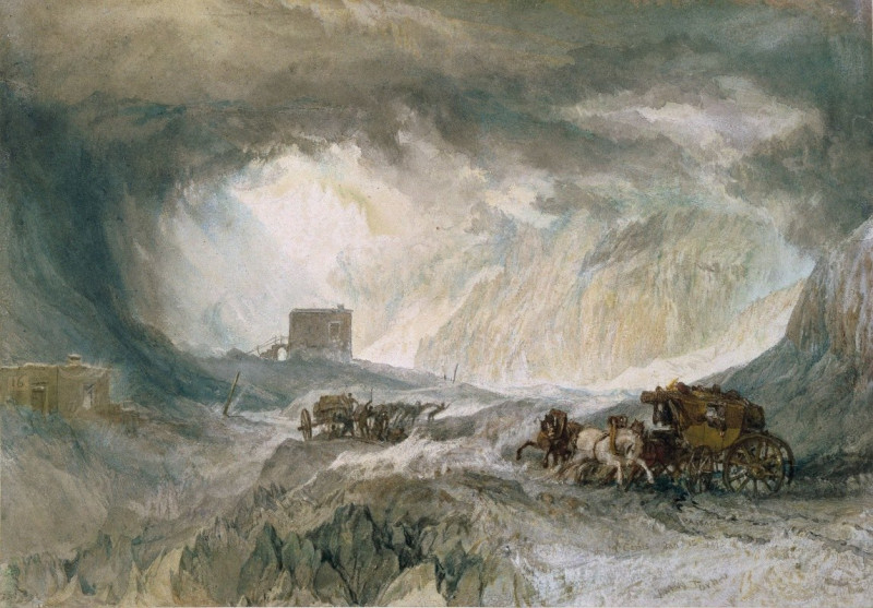 Snowstorm, Mont Cenis (1820) reproduction of painting by Joseph Mallord William Turner. ALL GICLEE PRINTS