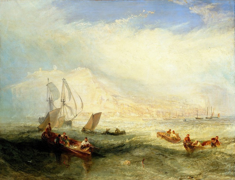 Line Fishing, Off Hastings (ca. 1835) reproduction of painting by Joseph Mallord William Turner. ALL GICLEE PRINTS