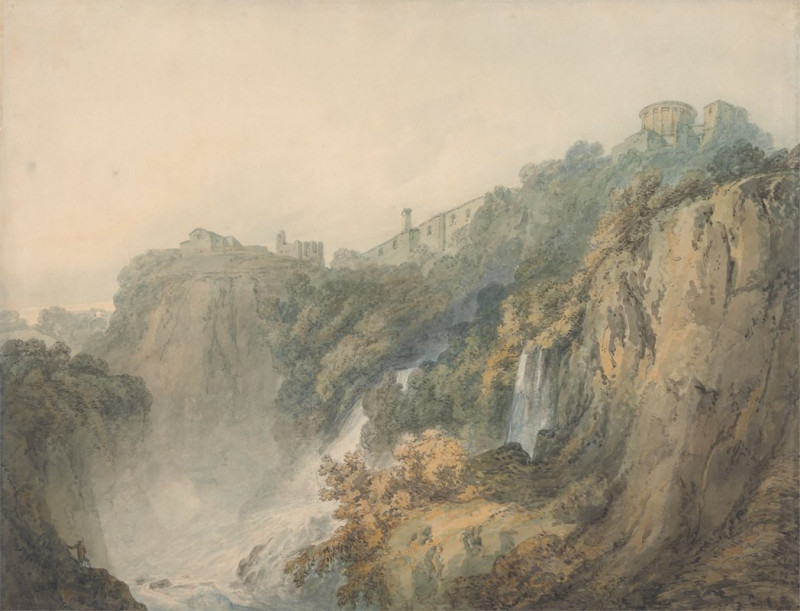 Tivoli with the Temple of the Sybil and the Cascades (between 1796 and 1797) reproduction of painting by Joseph Mallord Willi...