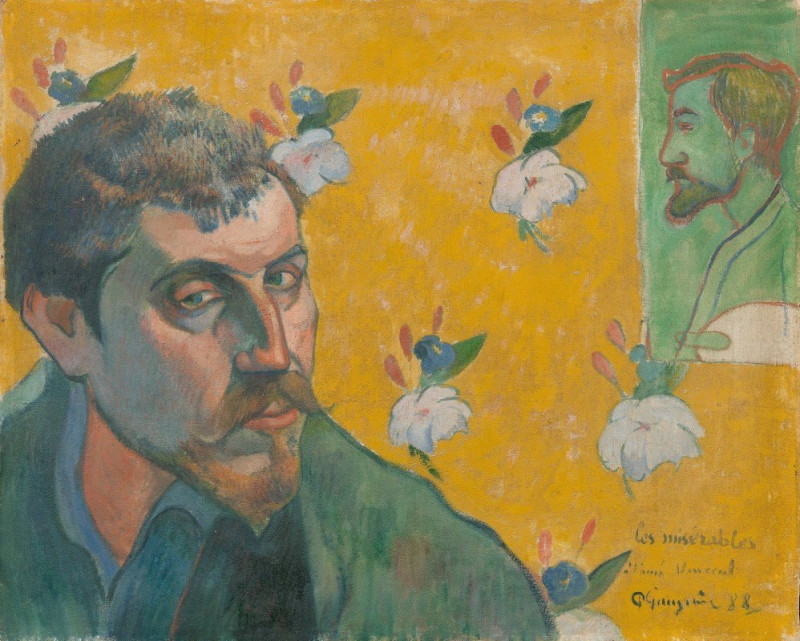 Self-portrait with portrait of Bernard, ‘Les Misérables’ reproduction of painting by Paul Gauguin. ALL GICLEE PRINTS