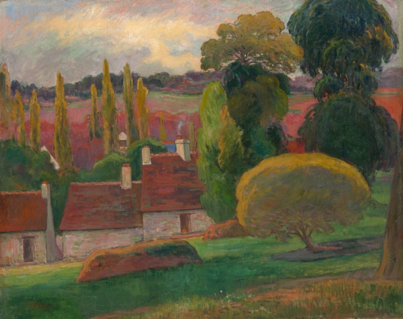 A Farm in Brittany (ca. 1894) reproduction of painting by Paul Gauguin. ALL GICLEE PRINTS