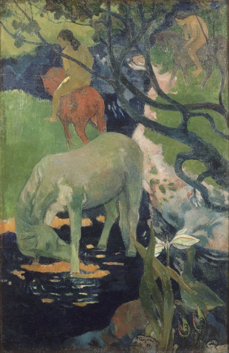 The White Horse (1898) reproduction of painting by Paul Gauguin. ALL GICLEE PRINTS