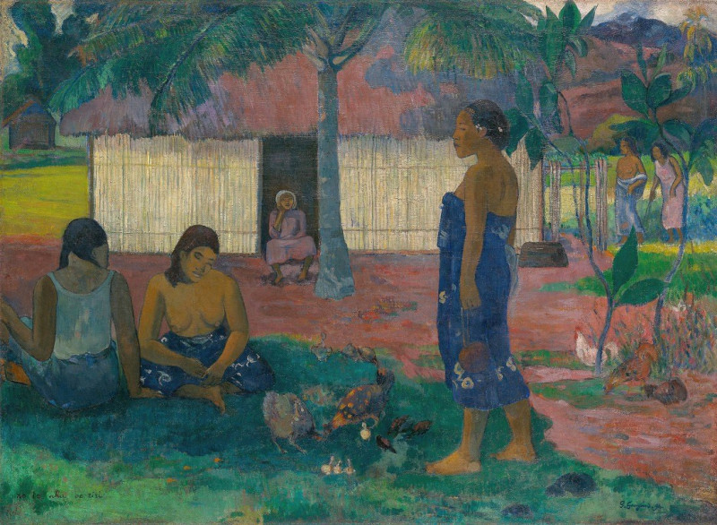 No te aha oe riri (Why Are You Angry) (1896) reproduction of painting by Paul Gauguin. ALL GICLEE PRINTS