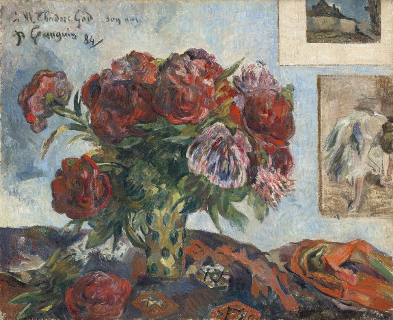 Still Life with Peonies (1884) reproduction of painting by Paul Gauguin. Still-life