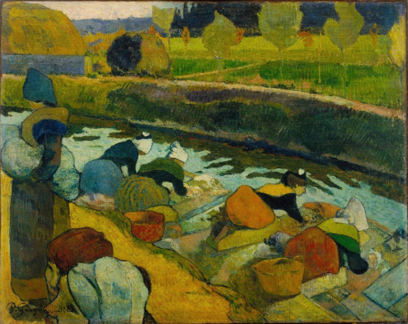 Washerwomen (1888) reproduction of painting by Paul Gauguin. ALL GICLEE PRINTS