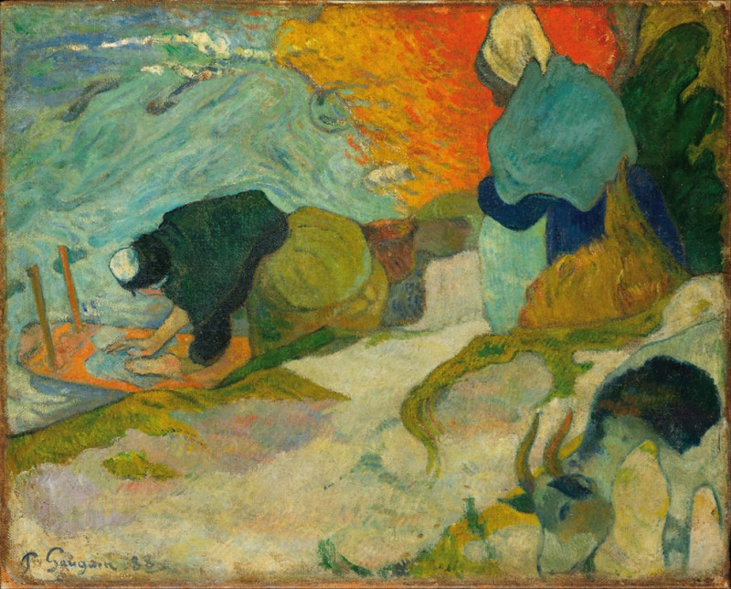 Washerwomen in Arles (1888) reproduction of painting by Paul Gauguin. ALL GICLEE PRINTS