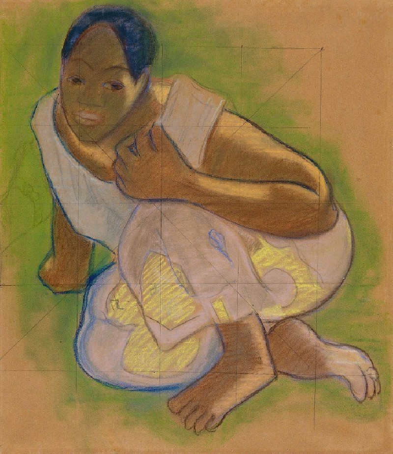 Paul Gauguin reprodukcija Crouching Tahitian Woman (1891–1893), VISOS REPRODUKCIJOS , paveikslai, reprodukcijos internetu