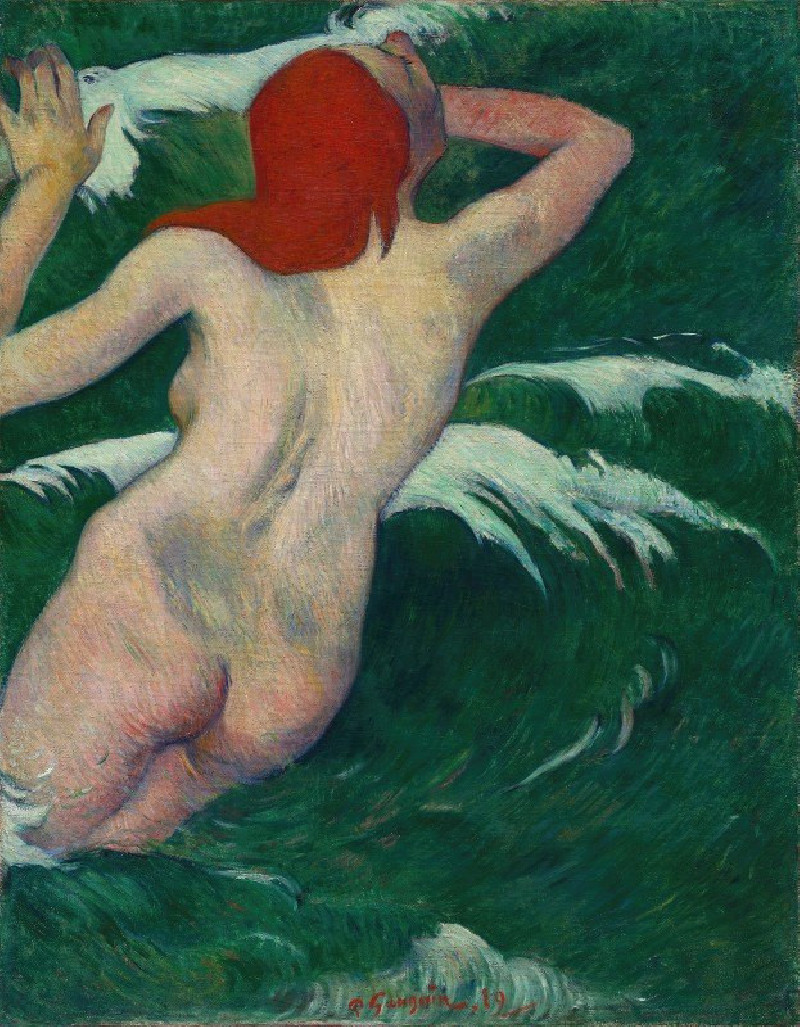 In the Waves (Dans les Vagues) (1889) reproduction of painting by Paul Gauguin. ALL GICLEE PRINTS