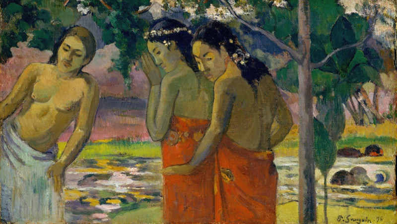 Three Tahitian Women (1896) reproduction of painting by Paul Gauguin. ALL GICLEE PRINTS