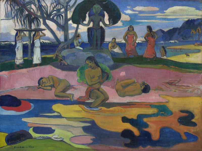 Mahana no atua (Day of the God) (1894) reproduction of painting by Paul Gauguin. ALL GICLEE PRINTS