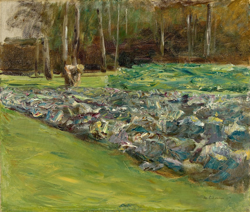 Mann im Kohlfeld – Wannseegarten (1917) reproduction of painting by Max Liebermann. ALL GICLEE PRINTS