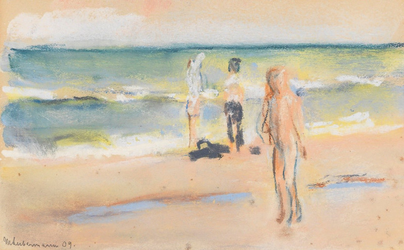 Max Liebermann reprodukcija Badende am Strand (1909), VISOS REPRODUKCIJOS , paveikslai, reprodukcijos internetu