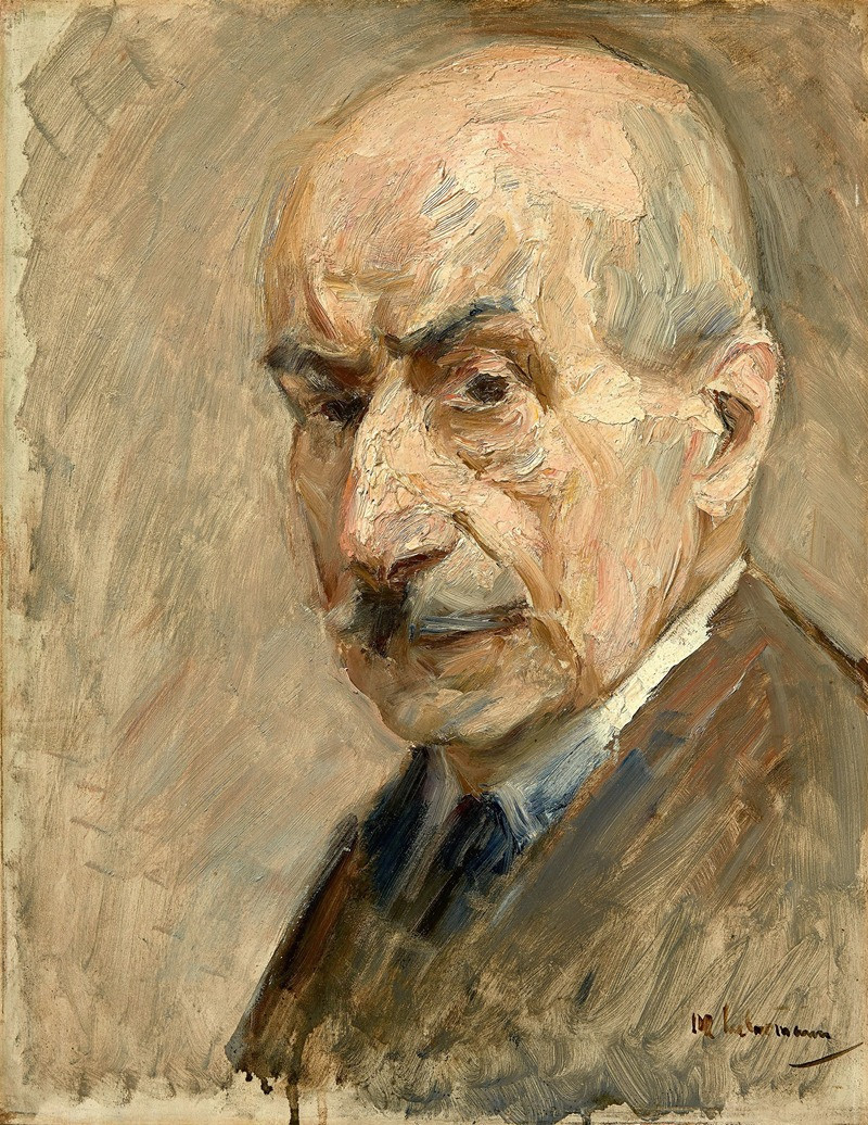 Max Liebermann reprodukcija Selbstbildnis, Büste im Dreiviertelprofil nach links (1922), VISOS REPRODUKCIJOS , paveikslai, re...