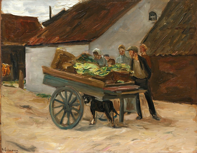 Vegetable barrow – dog cart (1906) reproduction of painting by Max Liebermann. ALL GICLEE PRINTS