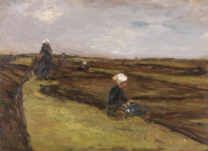 Die Netzflickerinnen (1887) reproduction of painting by Max Liebermann. ALL GICLEE PRINTS