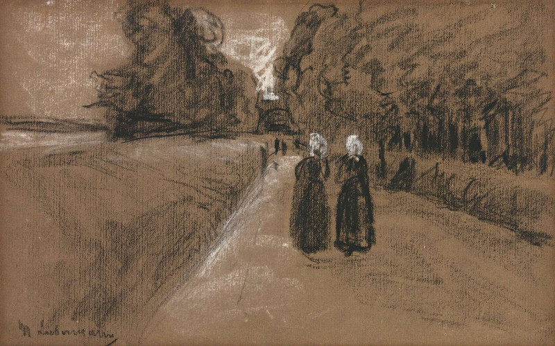 Max Liebermann reprodukcija Two Women On An Alley Along The Zuiderzee, VISOS REPRODUKCIJOS , paveikslai, reprodukcijos internetu